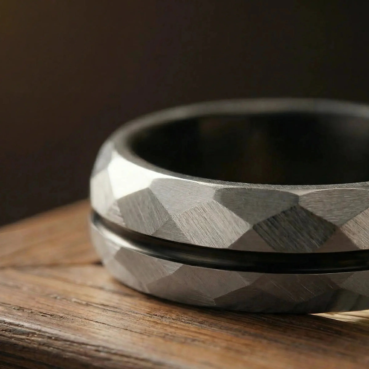 SATORI — Platinum Faceted Ring Japanese Melody
