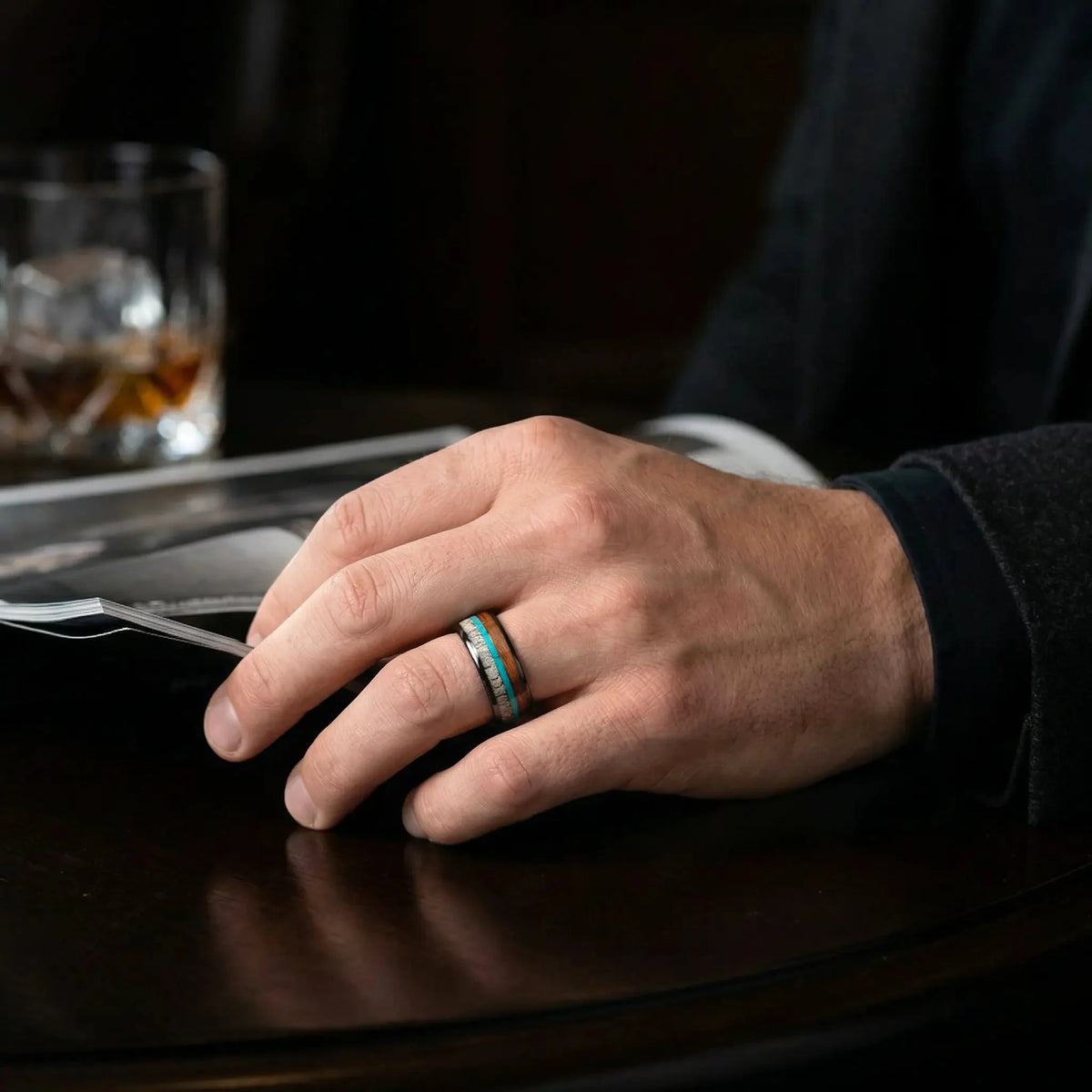 AOISHI — Antler & Turquoise Ring Song of the Waves