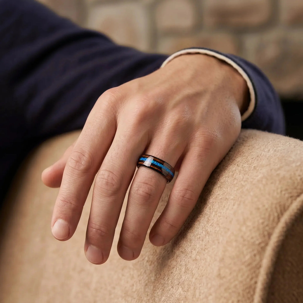 AOKAMI — Blue Opal & Oak Ring Sands of Orion