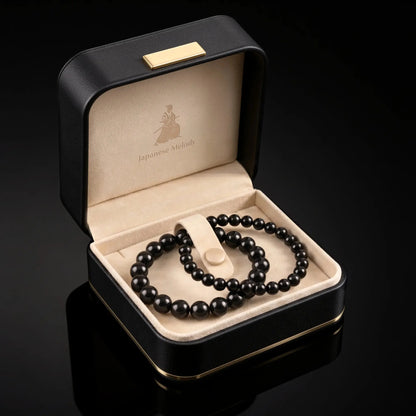 SHINOBI SET — Black Onyx Matching Bracelets Japanese Melody