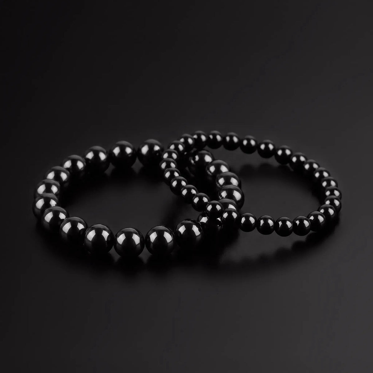 SHINOBI SET — Black Onyx Matching Bracelets Japanese Melody