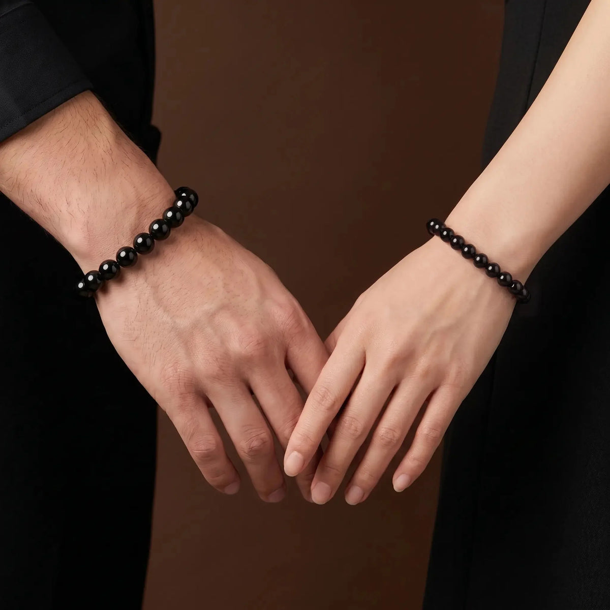 SHINOBI SET — Black Onyx Matching Bracelets Japanese Melody