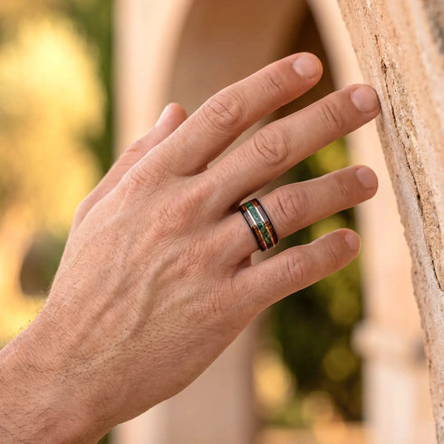 MIDORI no MICHI — Moss Agate & Oak Ring Terra Michiki