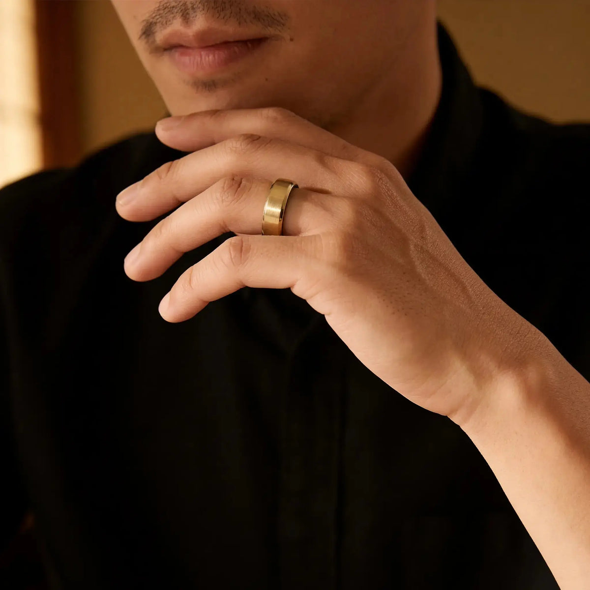 Rose gold metal ring Japanese Melody