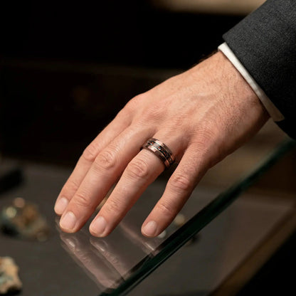 TERRA ANTIQUE — Dino Fossil & Meteorite Ring Song of the Waves