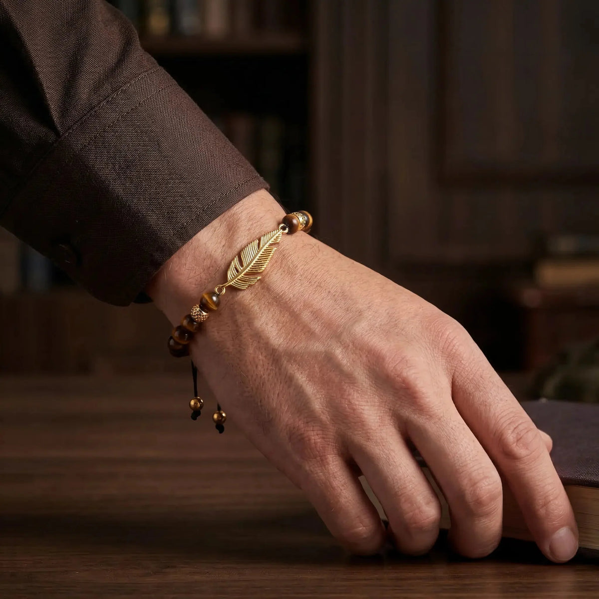 TORA TAMA — Tiger Eye Bracelet Leonardo’s Leather