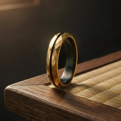 HIBIKI — Gold Faceted Ring Japanese Melody