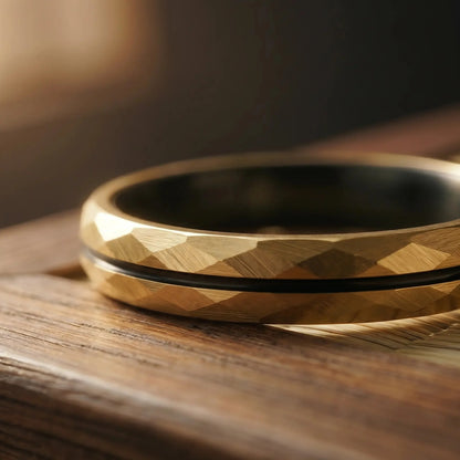 HIBIKI — Gold Faceted Ring Japanese Melody