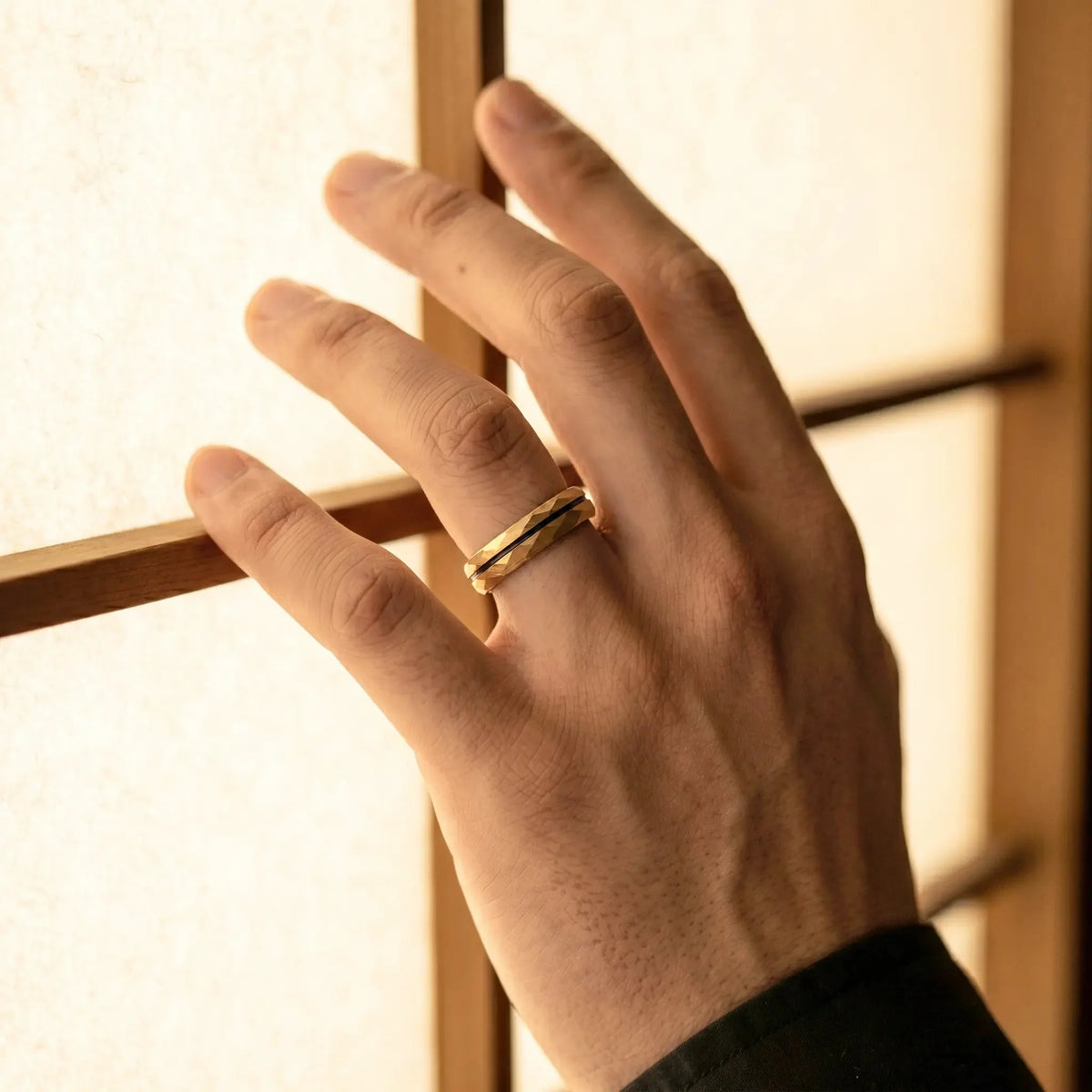 HIBIKI — Gold Faceted Ring Japanese Melody