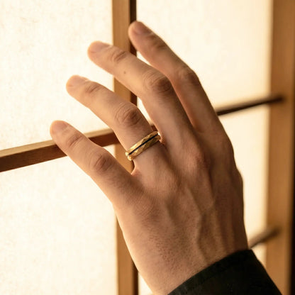 HIBIKI — Gold Faceted Ring Japanese Melody