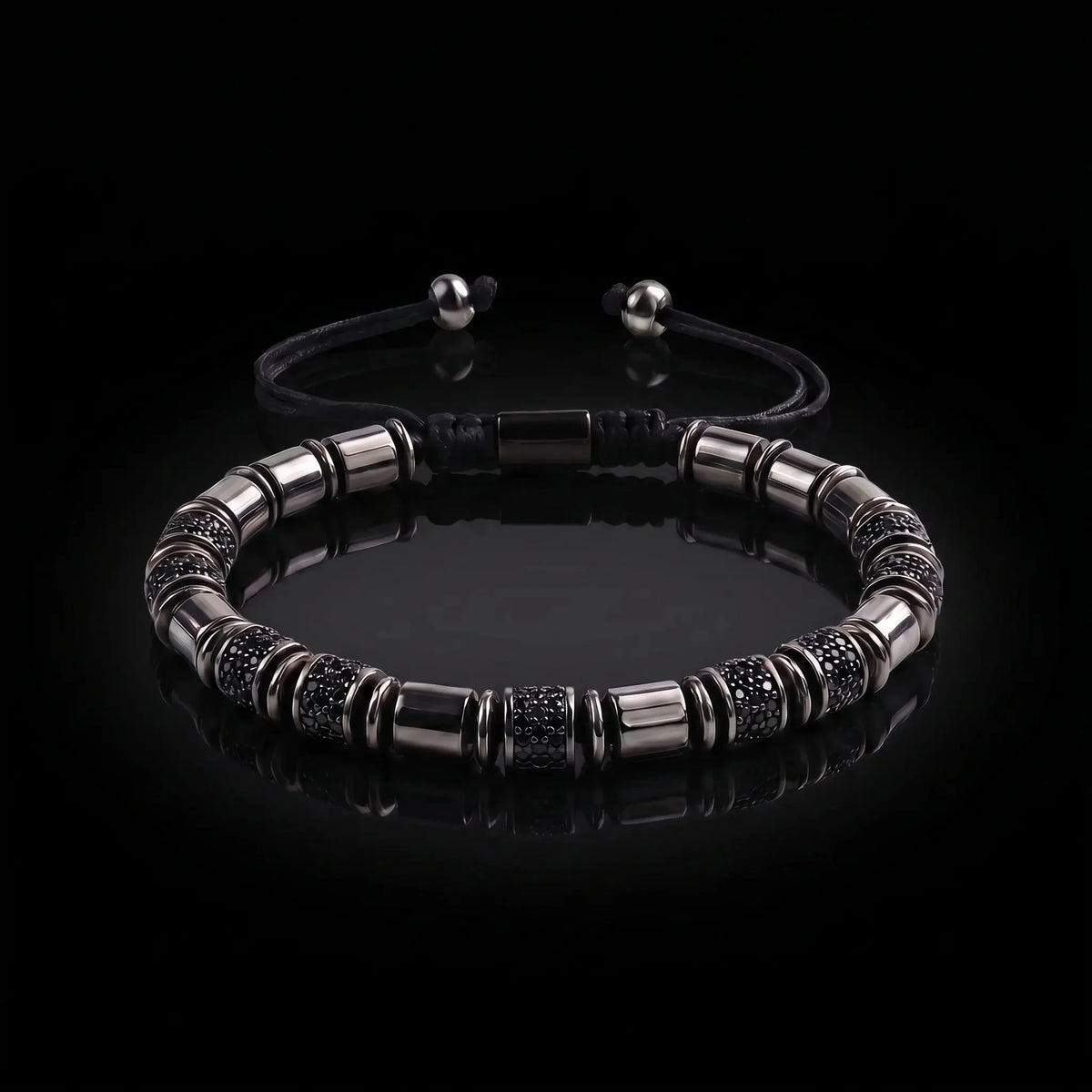 YORU — Black Obsidian Bracelet Leonardo’s Leather