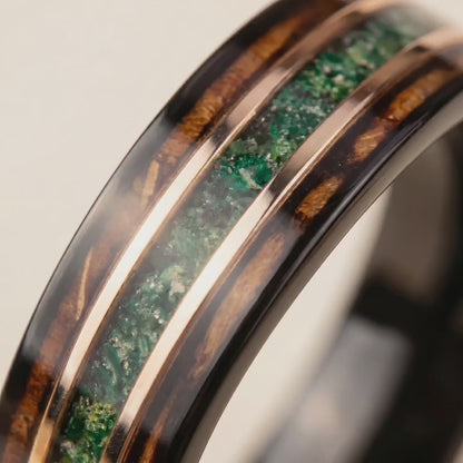 MIDORI no MICHI — Moss Agate & Oak Ring