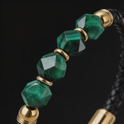 SAN-KAWA — Malachite Braided Bracelet