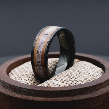 YAMABUSHI — Whiskey Barrel & Antler Ring