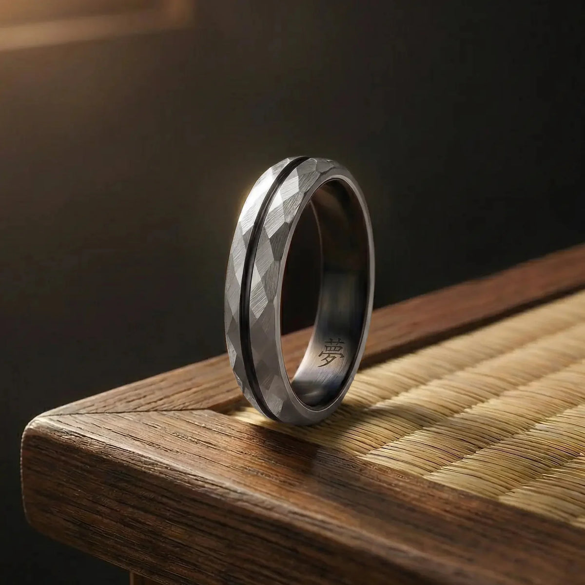 SATORI — Platinum Faceted Ring Japanese Melody