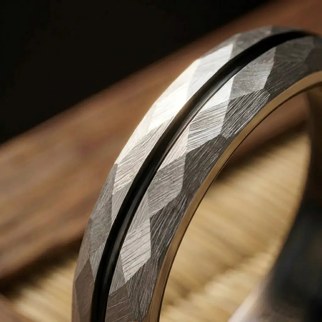 SATORI — Platinum Faceted Ring Japanese Melody